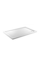 Low Profile Rectangular Slip Resistant Shower Tray (White)