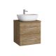 Acuario 500mm Wall Hung Compact 2 Drawer Vanity with Countertop (Natural Oak)