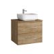 Acuario Plus 600mm Wall Hung 2 Drawer Vanity and Matching Countertop without Basin (Natural Oak)