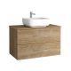 Acuario Plus 800mm Wall Hung 2 Drawer Vanity with Countertop (Natural Oak)