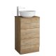 Acuario Compact 500mm Floor Standing 3 Drawer Vanity (Natural Oak) with Countertop