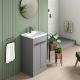 Galway 500mm 2 Door Floor Standing Vanity with Black Handles and 1 Taphole Basin (Midnight Grey)