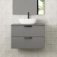 Dublin 500mm Wall Hung Vanity with Countertop & Black Handles (Midnight Grey)