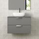 Dublin 500mm Wall Hung Vanity with Countertop & Chrome Handles (Midnight Grey)