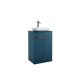 Galway 600mm Floor Standing Vanity with Countertop & Black Handles (Midnight Blue)