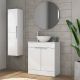 Galway 500mm Floor Standing Vanity with Countertop & Chrome Handles (Gloss White)