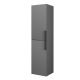 Dublin/Galway 1400mm 2 Door Tall Storage Unit with Black Handles (Midnight Grey)