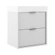 Midi 500mm Wall Hung 2 Drawer Vanity with 1 Taphole Basin & Chrome Handles (Matt White)