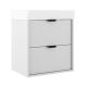 Midi 500mm Wall Hung 2 Drawer Vanity with 1 Taphole Basin & Black Handles (Matt White)