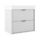 Midi 600mm Wall Hung 2 Drawer Vanity with 1 Taphole Basin & Chrome Handles (Matt White)