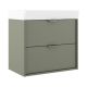 Midi 600mm Wall Hung 2 Drawer Vanity with 1 Taphole Basin & Chrome Handles (Musgo)