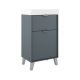 Midi 500mm Floorstanding 1 Drawer, 1 Door Vanity with 1 Taphole Basin & Chrome Handles & Legs (Avio)