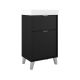 Midi 500mm Floorstanding 1 Drawer, 1 Door Vanity with 1 Taphole Basin & Chrome Handles & Legs (Black)