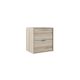 Midi 500mm Wall Hung 2 Drawer Vanity with Countertop & Chrome Handles (Oak)