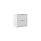 Midi 500mm Wall Hung 2 Drawer Vanity with Countertop & Chrome Handles (Matt White)