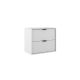 Midi 500mm Wall Hung 2 Drawer Vanity with Countertop & Black Handles (Matt white)