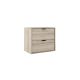 Midi 600mm 2 Drawer Wall Hung Vanity with Matching Countertop and Black Handles without Basin (Oak)