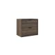 Midi 600mm 2 Drawer Wall Hung Vanity with Matching Countertop and Black Handles without Basin (Valenti)