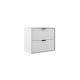 Midi 600mm 2 Drawer Wall Hung Vanity with Matching Countertop and Black Handles without Basin (Matt White)