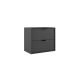 Midi 600mm 2 Drawer Wall Hung Vanity with Matching Countertop and Black Handles without Basin (Ceniza)