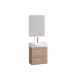 Versa 550mm 3 Door Wall Hung Vanity with Chrome Handles and Basin (Natural oak)