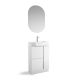 Versa 550mm 3 Door Floor Standing Vanity and Basin with Chrome Handles (Gloss White)