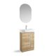 Versa 550mm 3 Door Floor Standing Vanity and Basin with Chrome Handles (Natural Oak)