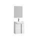 Versa 550mm 3 Door Wall Hung Vanity with Black Handles and Basin (Gloss White)