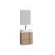 Versa 550mm 3 Door Wall Hung Vanity with Black Handles and Basin (Natural Oak)