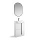 Versa 550mm 3 Door Floor Standing Vanity and Basin with Black Handles (Gloss White)