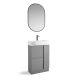 Versa 550mm 3 Door Floor Standing Vanity and Basin with Black Handles (Mist Matt)