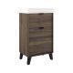 Midi 500mm Floor Standing 2 Drawer Vanity with 1 Taphole Basin & Black Handles & Legs (Valenti)