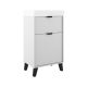 Midi 500mm Floor Standing 2 Drawer Vanity with 1 Taphole Basin & Black Handles & Legs (Matt White)