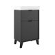 Midi 500mm Floor Standing 2 Drawer Vanity with 1 Taphole Basin & Black Handles & Legs (Ceniza)