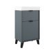 Midi 500mm Floor Standing 2 Drawer Vanity with 1 Taphole Basin & Black Handles & Legs (Avio)