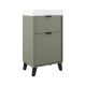 Midi 500mm Floor Standing 2 Drawer Vanity with 1 Taphole Basin & Black Handles & Legs (Musgo)