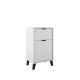 Midi 500mm Floorstanding 1 Drawer, 1 Door Vanity with Countertop & Black Handles & Legs (Matt White)