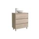 Salgar Noja 600mm 3 Drawer Floor Standing Vanity and Countertop without Basin (Natural)