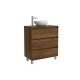 Salgar Noja 600mm 3 Drawer Floor Standing Vanity and Countertop without Basin (Maya Walnut)