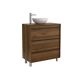 Salgar Attila 600mm 3 Drawer Floor Standing Vanity and Countertop without Basin (Maya Walnut)