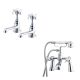 Kensington Basin Mixer Tap and Bath Shower Mixer (Chrome)