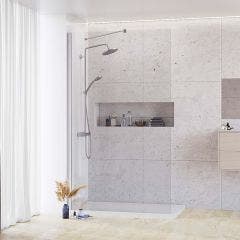 Rosery Nova Series R Wetroom Shower Wall with Angled Stabilising Bar