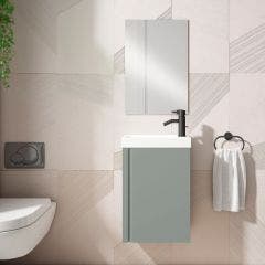 Lagos 400mm 1 Door Wall Hung Cloakroom Vanity and Basin