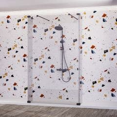 Rosery Nova Double Entry Wetroom Panel with 2 Swivel Panels and 1200mm Stabilising Bar