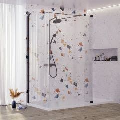 Rosery Nova Wetroom Panel with 800mm Side Panel, 300mm Swivel Panel and 1200mm Stabilising Bar