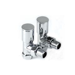 Intatec Angled Modern Chrome Radiator Valve (Pair)