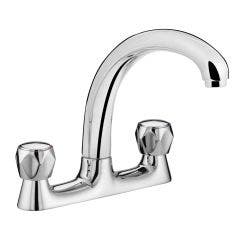 Bristan Club Deck Sink Mixer with Metal Heads (Chrome)