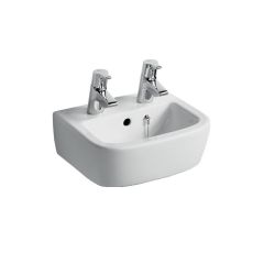 Ideal Standard Tempo Handrinse Basin 35cmx30cm 2 Taphole with Overflow & Chain White