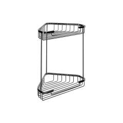 Cobh 2 Shelf Corner Basket (Chrome)