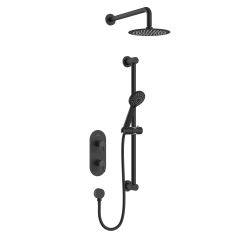 Saffron Dual Outlet Concealed Shower with Kit (Black)